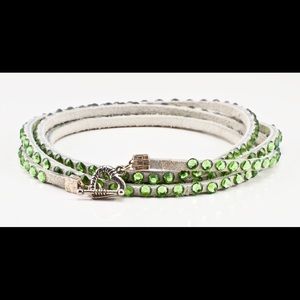 Swarovski crystal bracelet in white with green